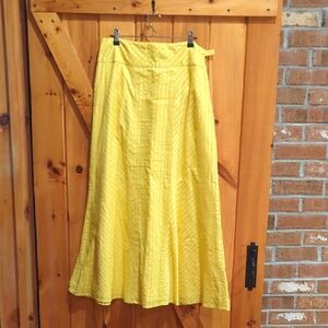Talbots Yellow A-Line Maxi Skirt
